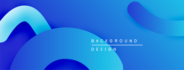 Leinwandbilder - Abstract blue shapes overlap, creating dynamic gradient background. Modern design element for digital projects. Simple, clean aesthetic.