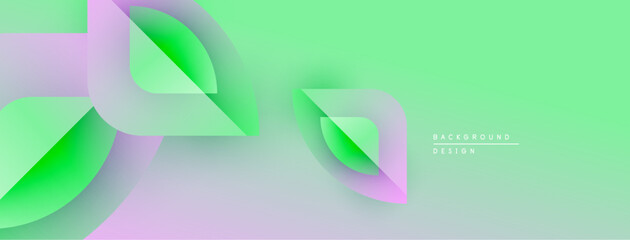 Poster - Abstract fluid shapes overlap, creating vibrant green, purple gradients. Minimalist design suggests modern background texture.