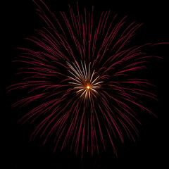 closeup of fireworks exploding