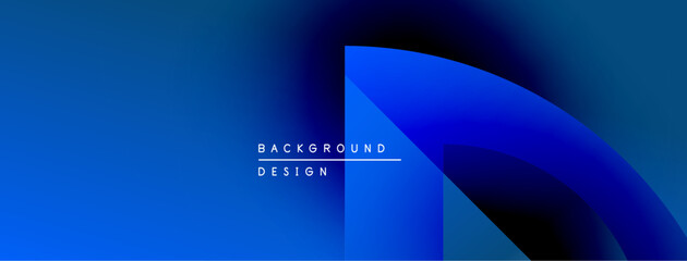 Leinwandbilder - Abstract blue gradients form dynamic shapes. Text reads background design centered within composition. Minimalist aesthetic, modern feel.