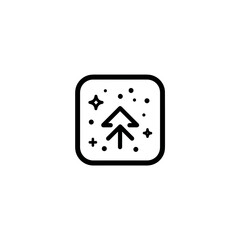 Poster - Arrow icon symbol directs upward in rounded square minimalistic design