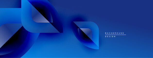 Aufkleber - Abstract blue design features flowing ribbons, gradients. Modern aesthetic suitable for backgrounds, presentations. Minimalist style.
