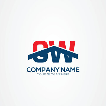 GW or WG Creative Modern Letters Logo Design Element