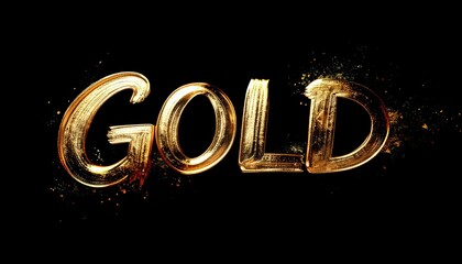 Poster - Golden Text Design on Black Background