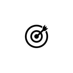 Poster - Black arrow hits center target minimal isolated success