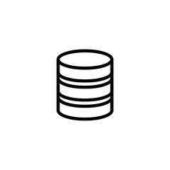 Poster - Round database stores information centrally inside digital system lineart