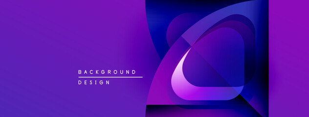 Poster - abstract purple design features layered shapes, gradients. modern, dynamic composition suitable for 