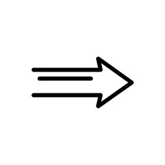 Poster - Solid arrow indicates direction with triple line symbol on white