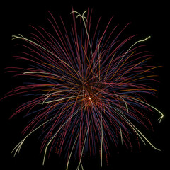 closeup of fireworks exploding