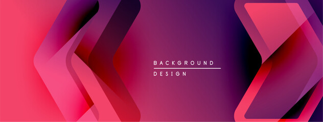 Poster - Abstract gradient background. Pink, purple hues overlap creating dynamic visual effect. Text reads background design. Modern, sleek presentation.