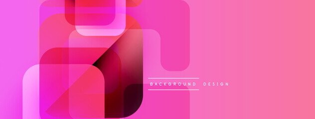 Poster - Abstract geometric shapes overlap, creating vibrant pink gradient effect. Modern design suitable for backgrounds, presentations.