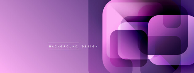 Poster - abstract purple design features layered squares. gradient shades create modern visual effect. minima