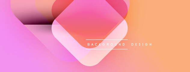 Aufkleber - Abstract gradient shapes overlap. Pink, orange hues create modern background design. Minimalist aesthetic, smooth transitions present.