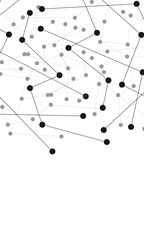 Fototapete - Abstract connecting dots and lines. Connection science and technology background. Vector illustration