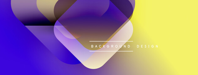Aufkleber - Abstract gradient shapes overlap. Yellow, purple hues blend smoothly. Text reads background design centrally positioned. Modern visual composition.