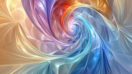 Poster - Fine lines spiral in soft curves, forming an elegant abstract design. Each detail is rendered in high definition, offering a polished and aesthetic visual.