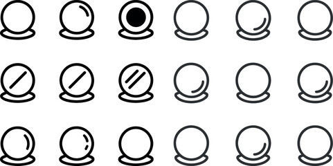 Poster - Minimalistic set of ball icons for design and decoration purposes