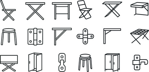 Poster - Collection of minimalist furniture icons for design projects