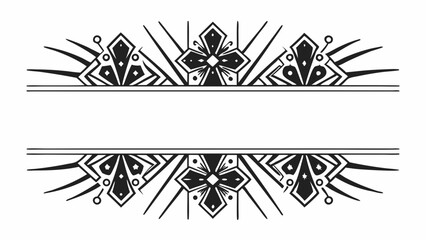Aufkleber - Art deco style frame with symmetrical floral and geometric elements for text overlay or design use created with generated ai