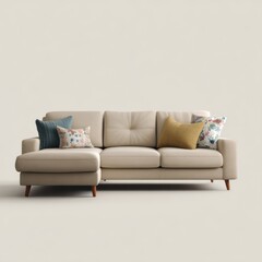 Poster - Minimalist vector illustration of a modern L-shaped sofa on a clean white background