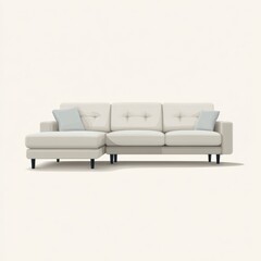Poster - Minimalist vector illustration of a modern L-shaped sofa on a clean white background