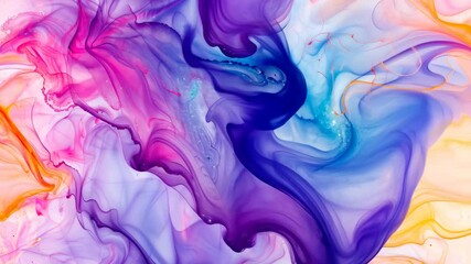 Poster - Artist uses vivid colors and smooth movements to create a stunning abstract artwork in a bright studio filled with inspiration