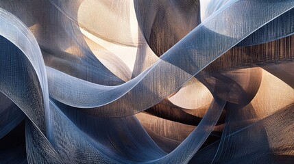 Poster - Swirls and curls interlace in a complex abstract composition. High-resolution design highlights the elegance of linework and aesthetic flow.