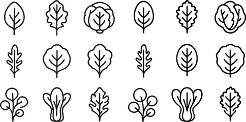 Poster - Minimalistic leaf patterns for nature inspired design projects