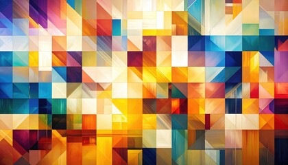 Poster - Dynamic abstract art installation urban gallery digital artwork colorful environment wide angle view modern aesthetics