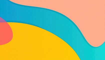 Fototapete - Creative abstract shapes design digital art colorful background modern aesthetic vibrant viewpoint