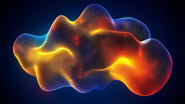 Abstract glowing 3D cloud shape