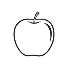 a simple black-and-white vector illustration of an apple.