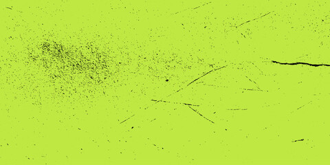 Poster - Acid green neon grange bg with black rough grain. Dusty scratchy texture with dark overlay and cracked chalky surface.