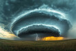 © resalovespixel - Supercell storm with intense lightning pulse in center