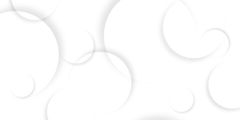 Leinwandbilder - Abstract background with circle white abstract geometric background with soft light white paper circles in design .Gray abstract. Modern design background for report and project presentation template.