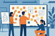 © Maxim Borbut - Team collaborates on project planning with sticky notes in modern office space during daytime
