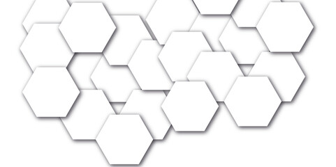 Poster - Vector technology background with hexagon concept design. Embossed Hexagon , honeycomb white shadow. Luxury White 3D futuristic honeycomb mosaic white background.	