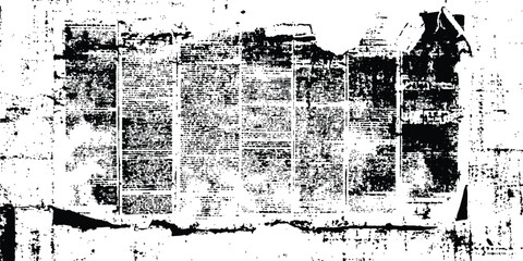 Poster - Vector old white newspaper paper grunge vintage background. Vintage grunge newspaper collage background. Newspaper with old grunge vintage unreadable paper texture background. 