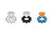 © nurdesignart - Diamond Gear Vector Icon Set Luxury and Engineering Symbols