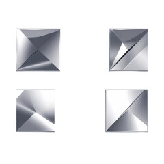 Fototapete - Abstract silver square design modern geometric shapes metallic texture graphic illustration for background art