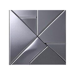 Fototapete - Abstract metallic geometric pattern design silver gray background for modern art and decoration use