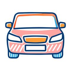 Poster - Car front view icon, for web design