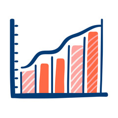 Poster - Increasing bar graph icon, for presentations and reports