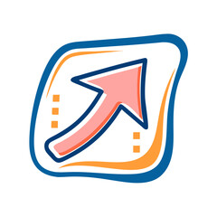 Poster - Upward arrow icon, in a vibrant color palette, for websites and presentations