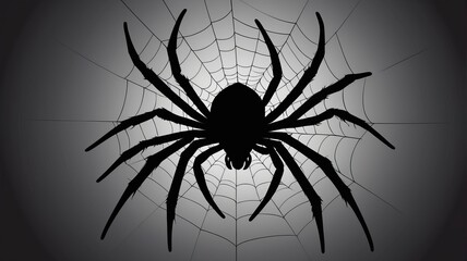 A looming spider casting its web of shadows in the night creating an eerie suspenseful scene with