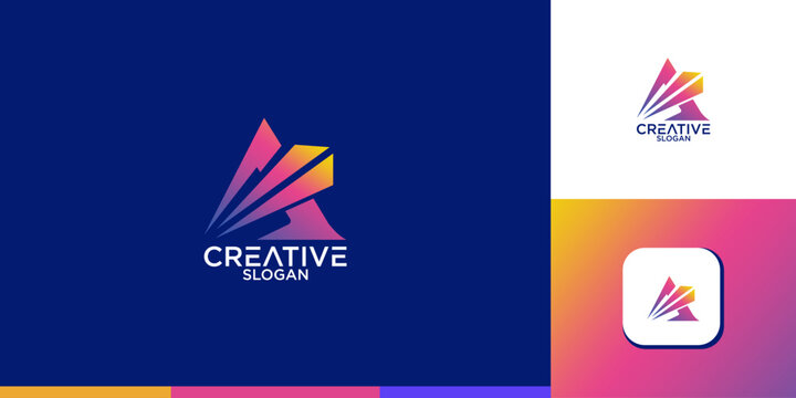 letter a abstract monogram logo vector design	