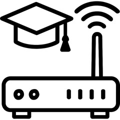 Poster - Minimalist campus Wi-Fi router icon