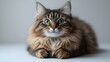 © Thares2020 - Majestic fluffy Maine Coon cat sitting confidently