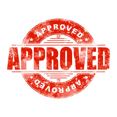 Fototapete - Red stamp with word Approved on white background