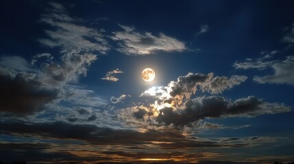 Wall Mural - the sun illuminates the sky through clouded skies, casting light on a watery expanse where a boat fl
